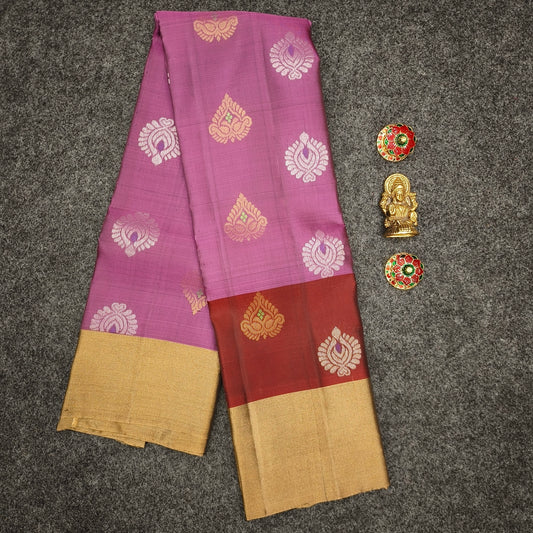 ✨Kanchi Pattu Bentex Border Butta Saree - Ambica Wedding Mall