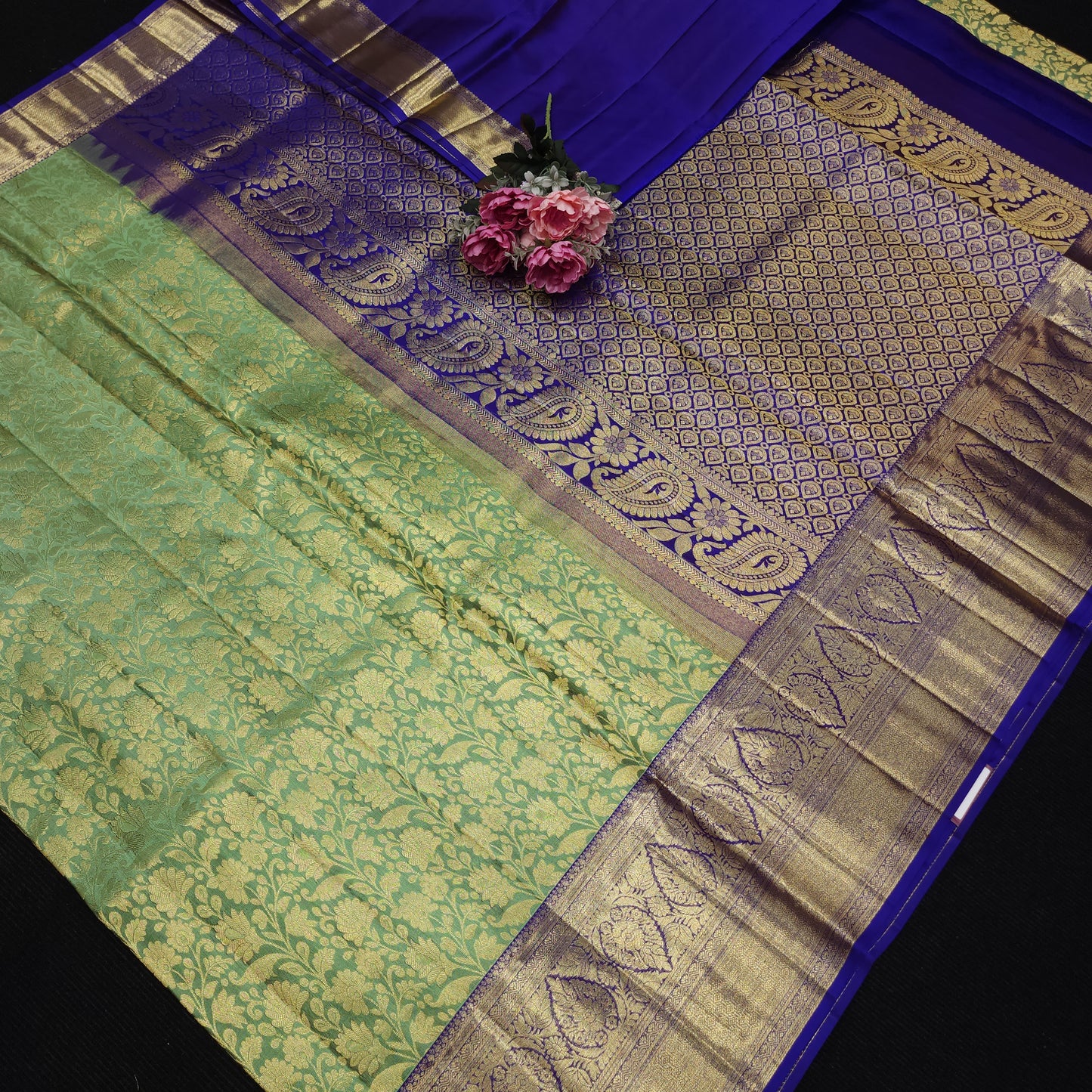 Handloom Pure Resham German Kanchi Pattu Saree