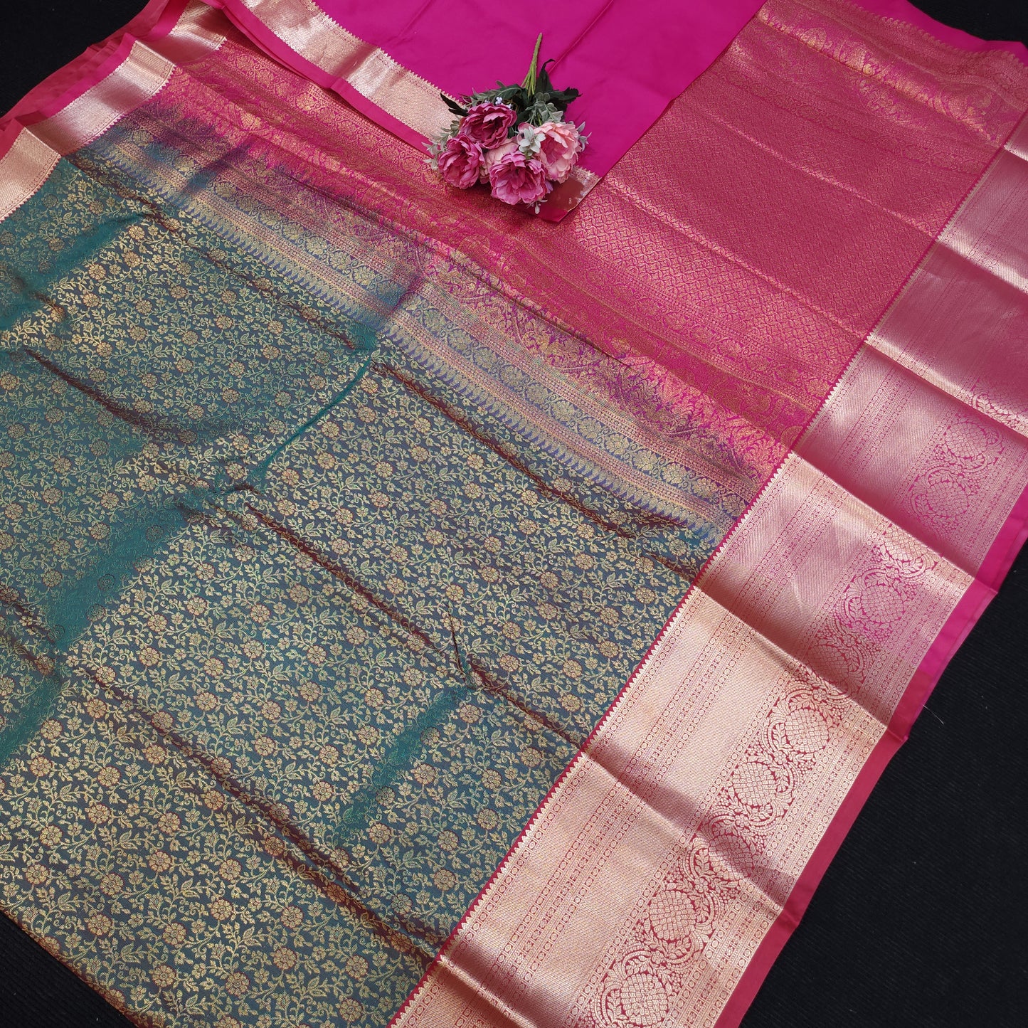 Resham Brocade Semi Kanchi Pattu Saree