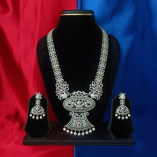 Beautiful GJ Long Necklace With Laxmi Idol