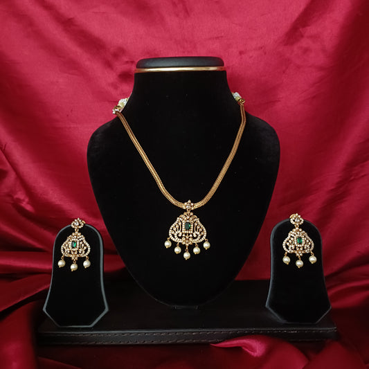 Simple CZ Locket Non Third - Ambica Wedding Mall