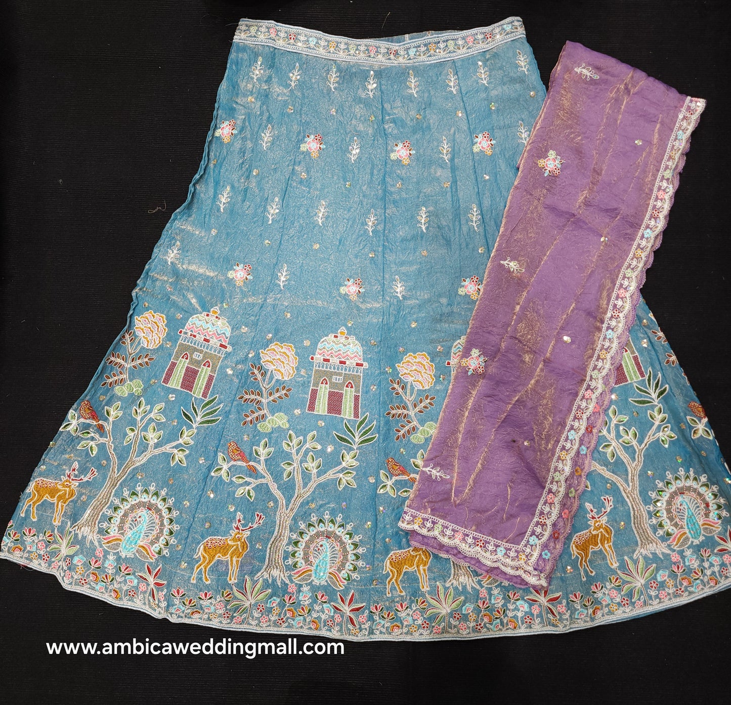 Semi Stitched Embroidery Work Lehenga Choli