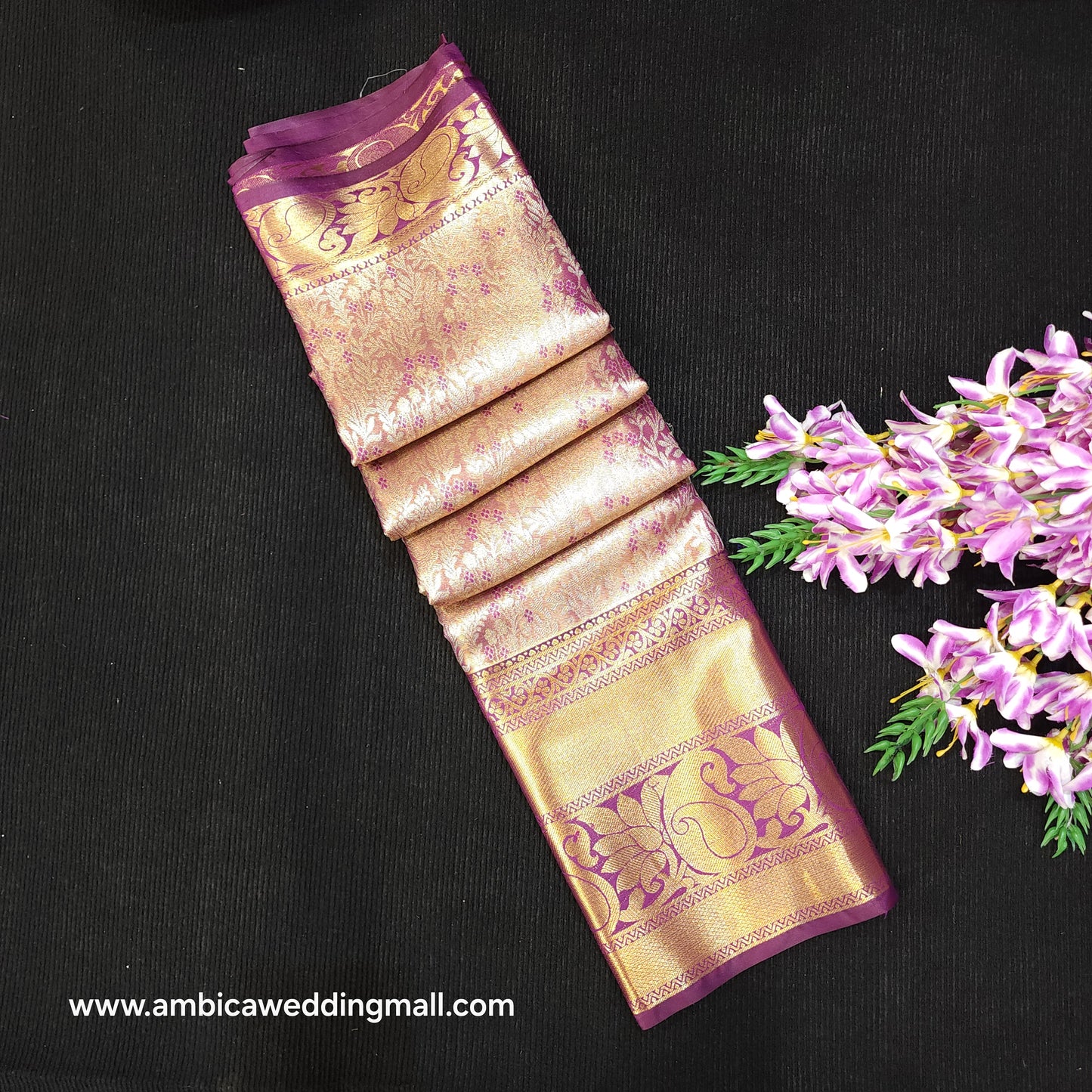 ✨️Semi Kanchi Pattu One Gram Gold Saree💫