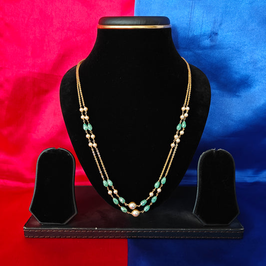 Beautiful Beads Mala In Pista Green Colour