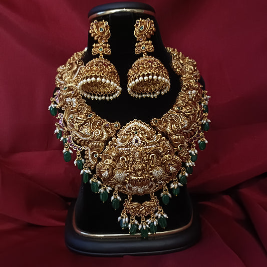 Nakshi Heavy Bridal Short Necklace - Ambica Wedding Mall