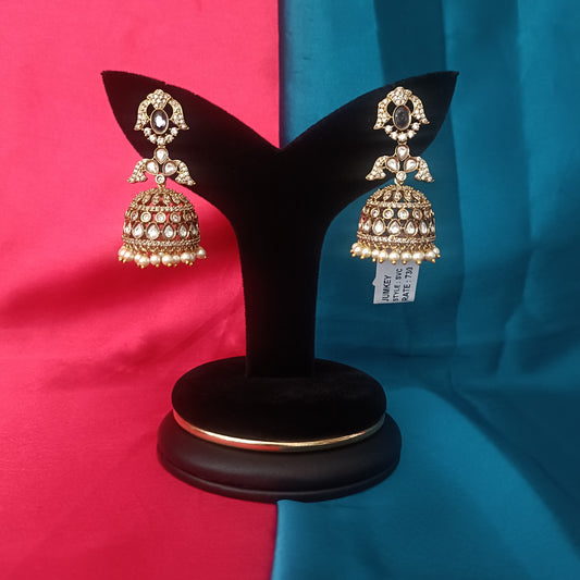 Beautiful Victorian Jhumki In Lavender Stone