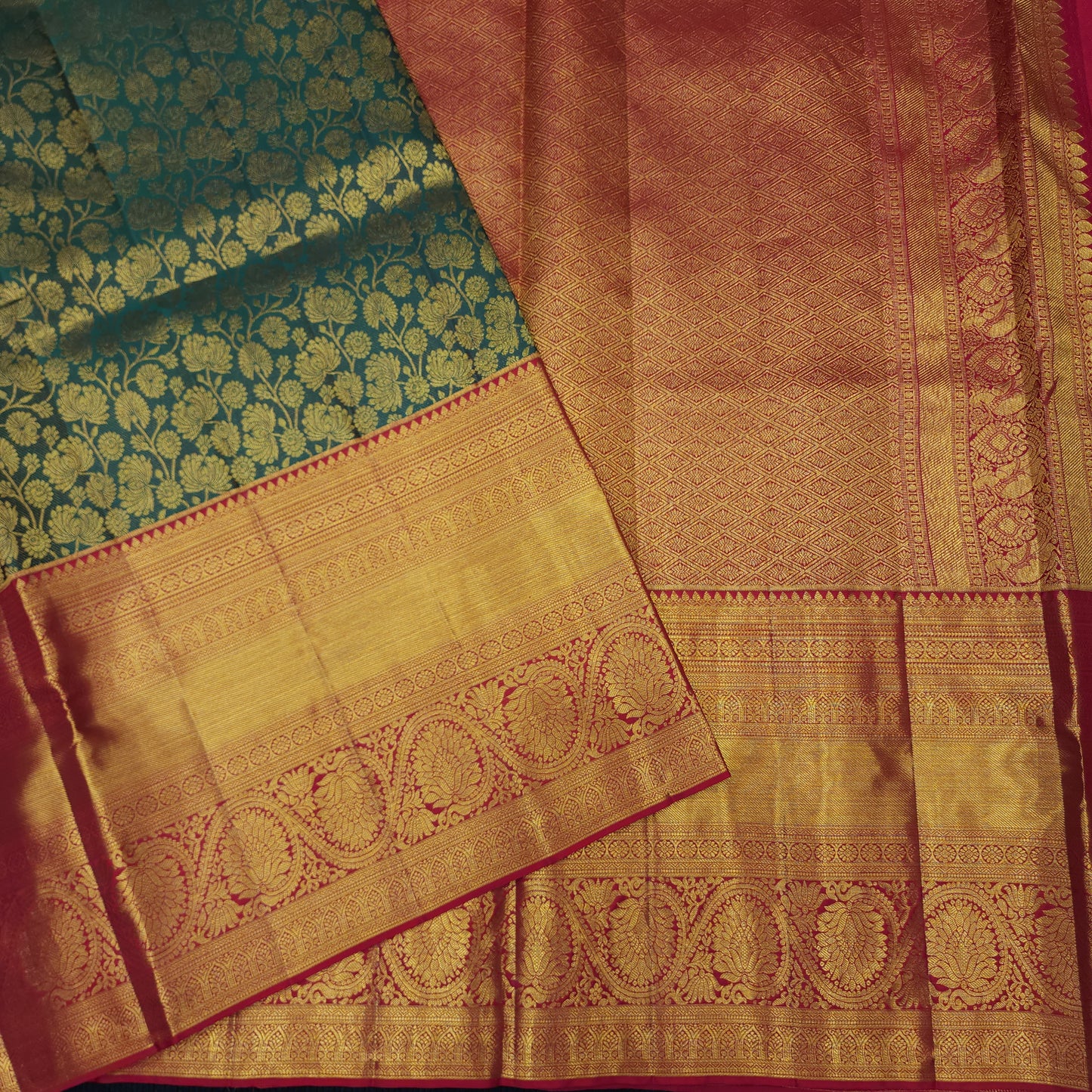 Pure Resham Bridal Kanchi Pattu Handloom Saree