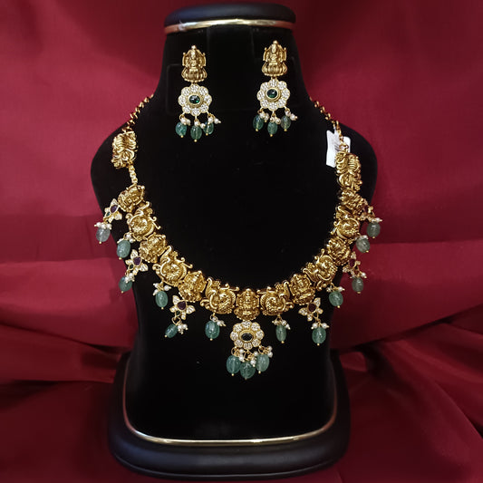 Simple Short Necklace With Monalisa Beads - Ambica Wedding Mall
