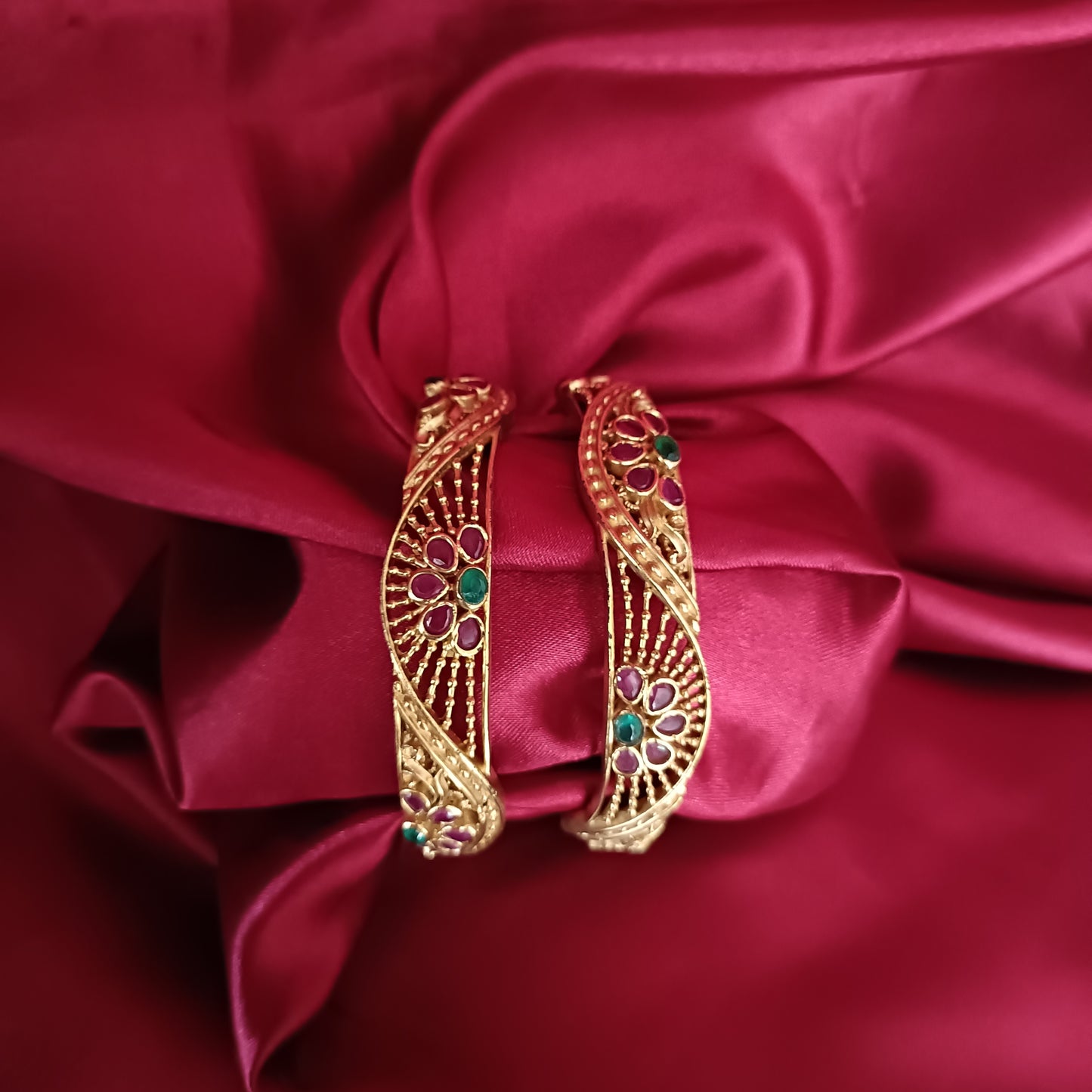 Beautiful Floral Design Bangles - Ambica Wedding Mall