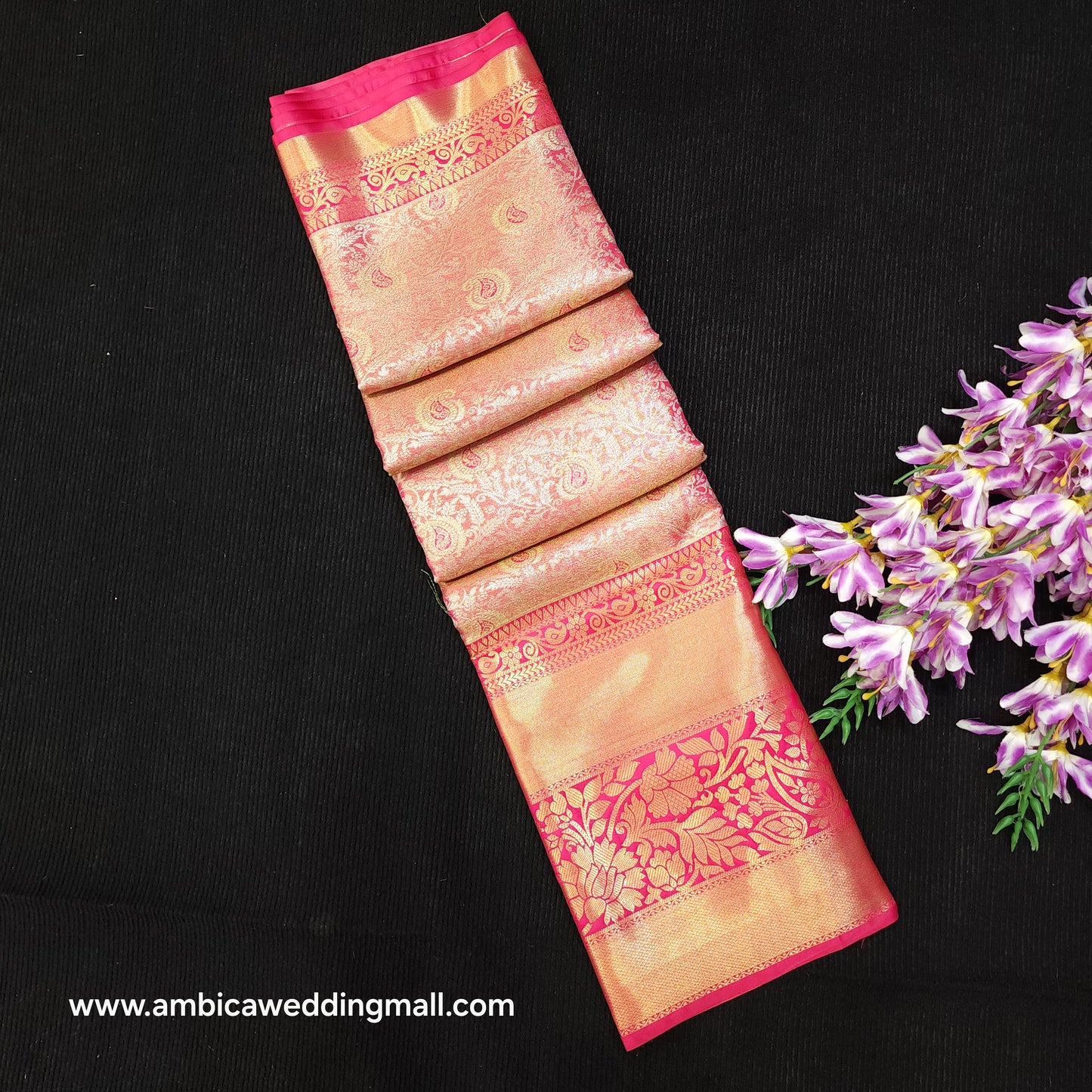 ✨️Semi Kanchi Pattu One Gram Gold Saree💫