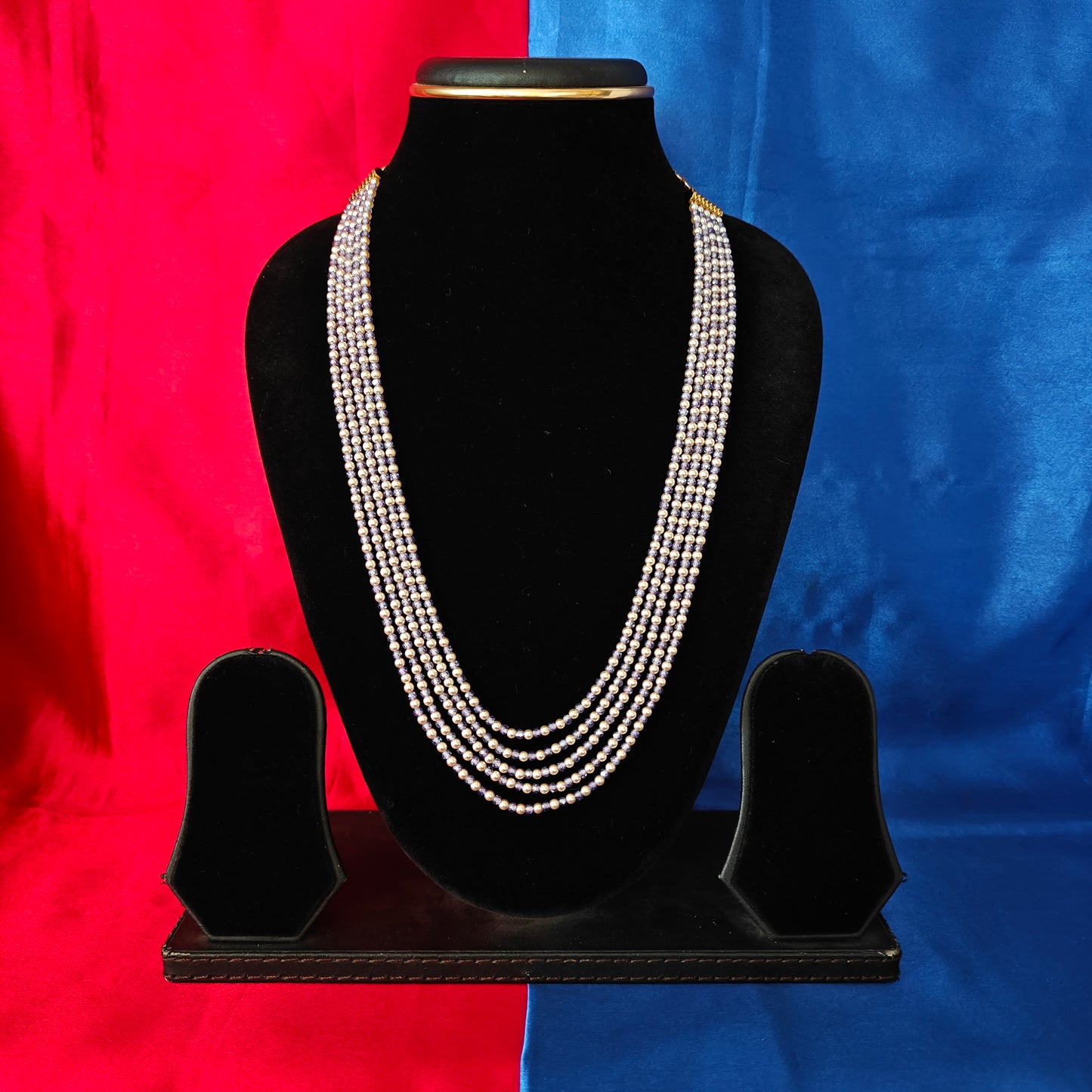 Beautiful Lavender Coloured Honex Mala With Pearls