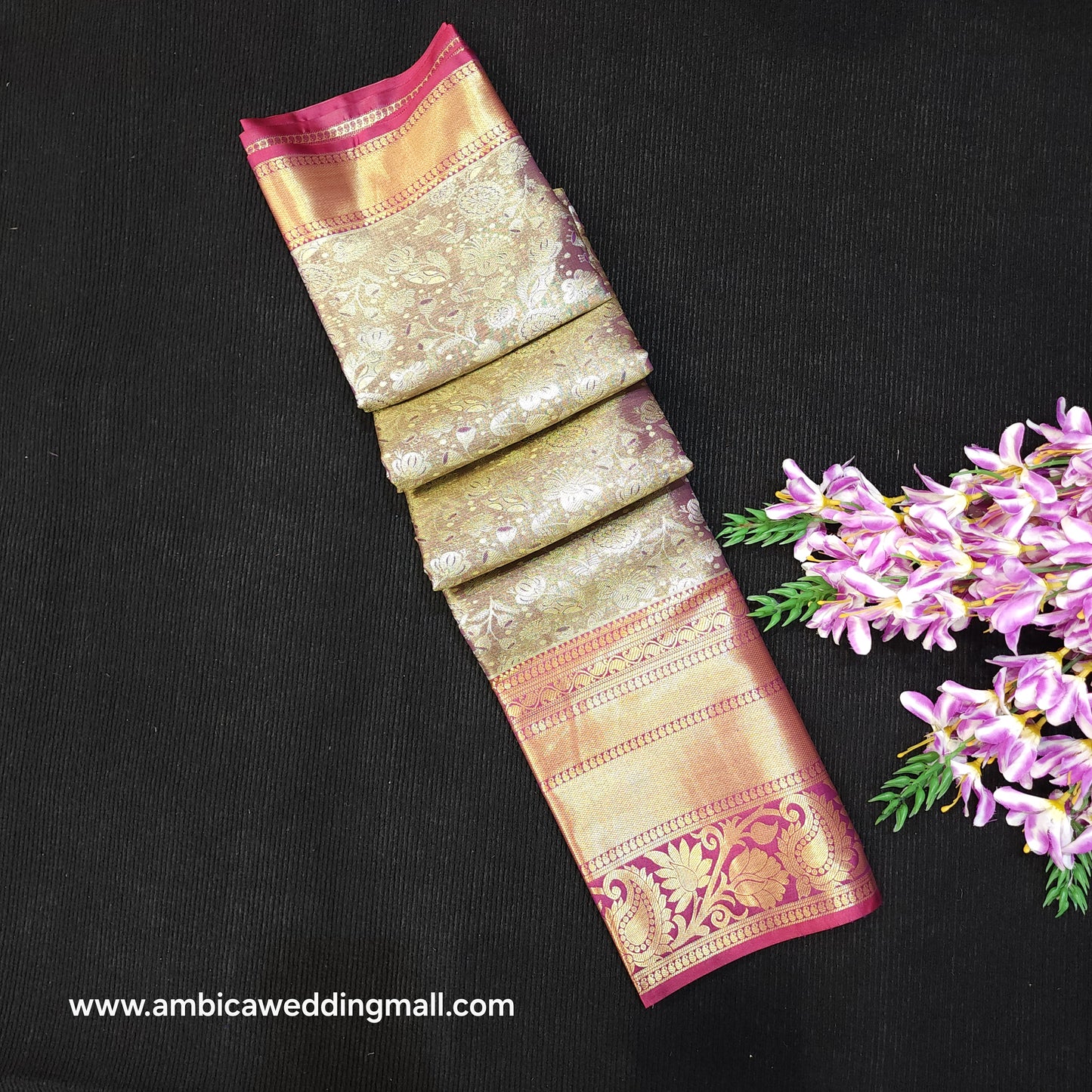 ✨️Semi Kanchi Pattu One Gram Gold Saree💫