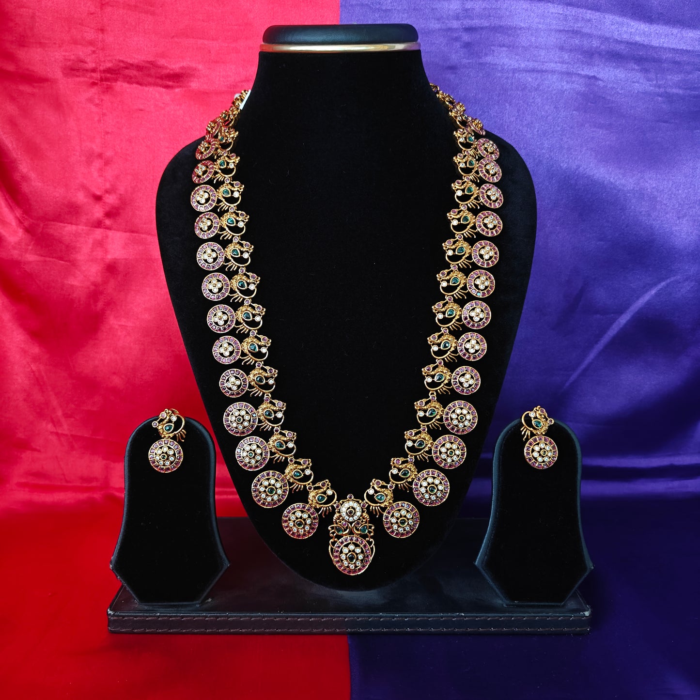 Beautiful Jadau Kundan Bottu Mala Long Necklace