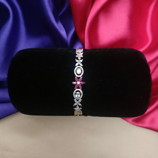 Beautiful Gold Bracelet In Ruby Stone