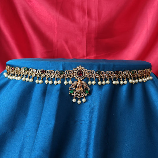 Elegant Victorian Chain Type Vaddanam With Laxmi Idol