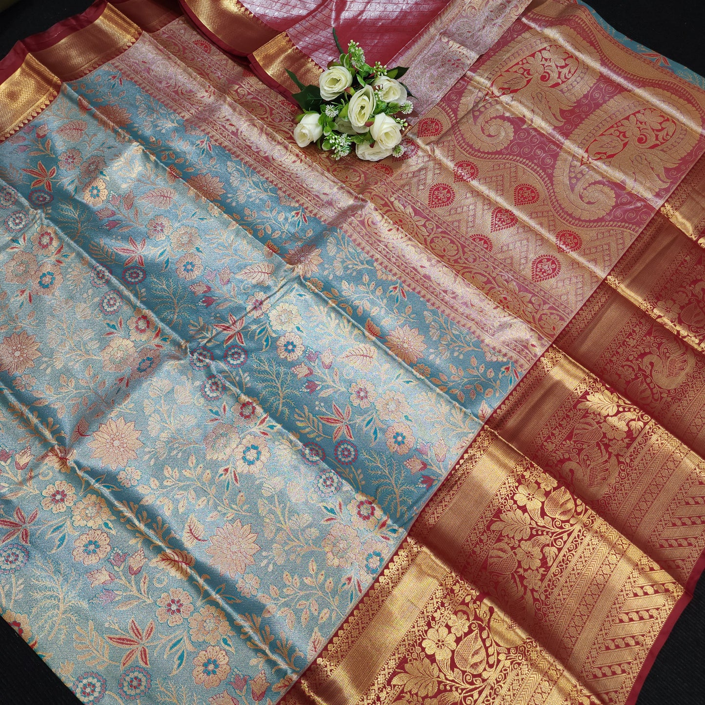 Semi Kanchi Pattu Tissue Saree