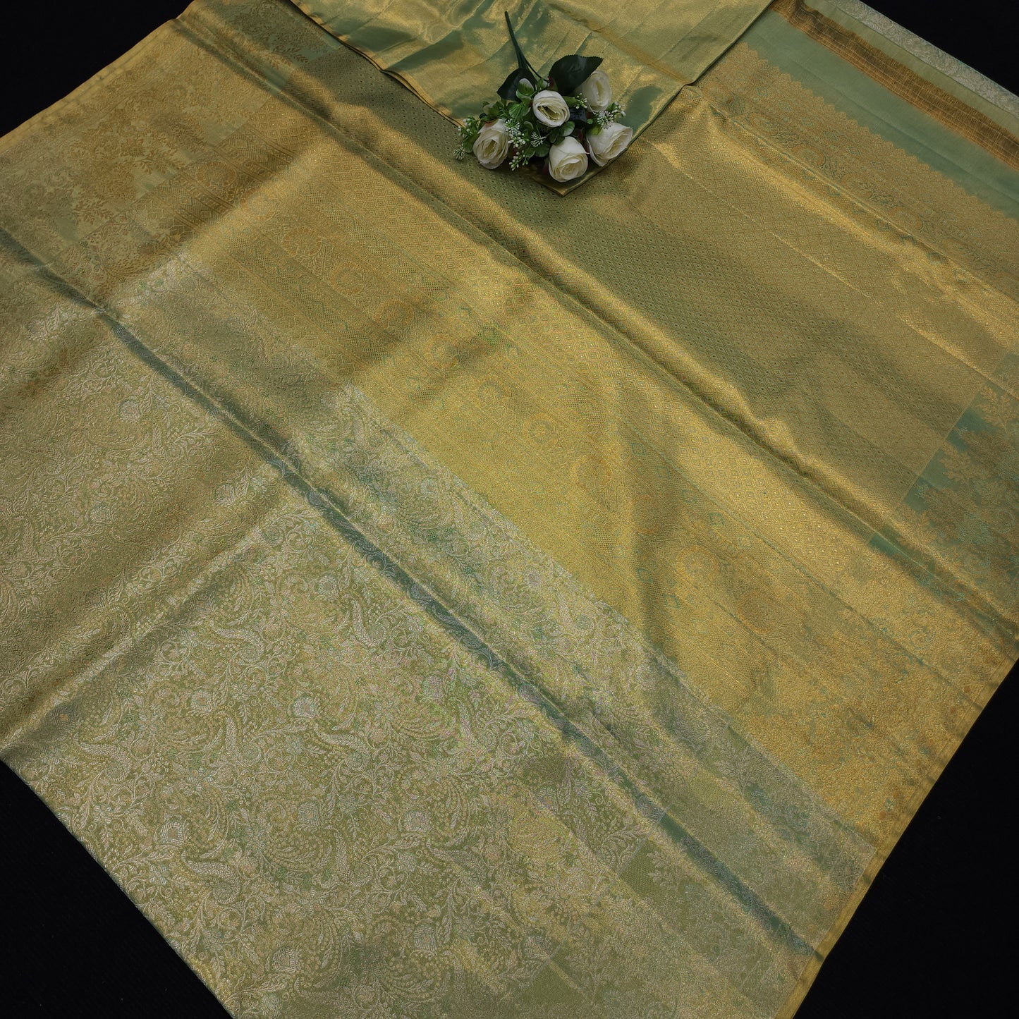 Pure 2G Jariwarp Brocade Handloom Tissue Sarees