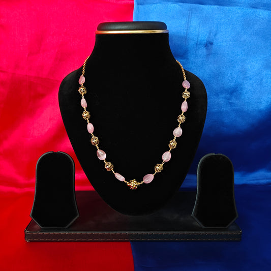 Beautiful Beads Mala In Baby Pink Colour