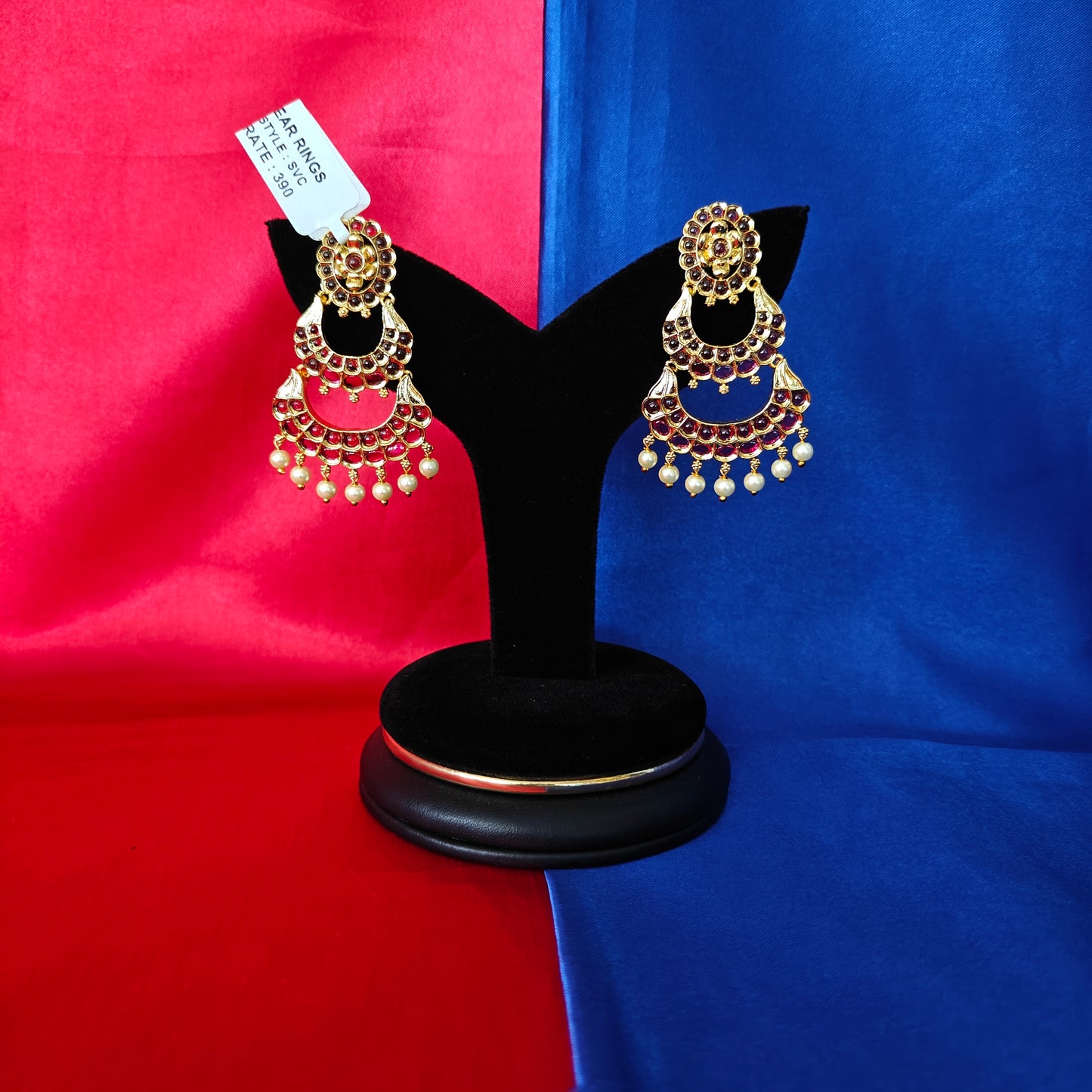 Beautiful Chandbali Earring In Ruby Stone