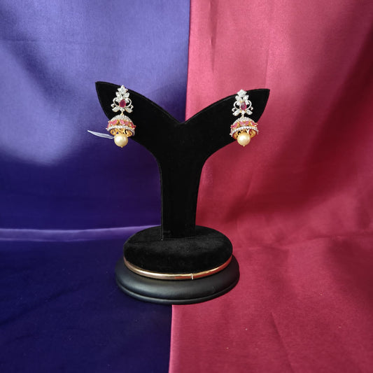 Beautiful GJ Jhumki In Ruby Stone