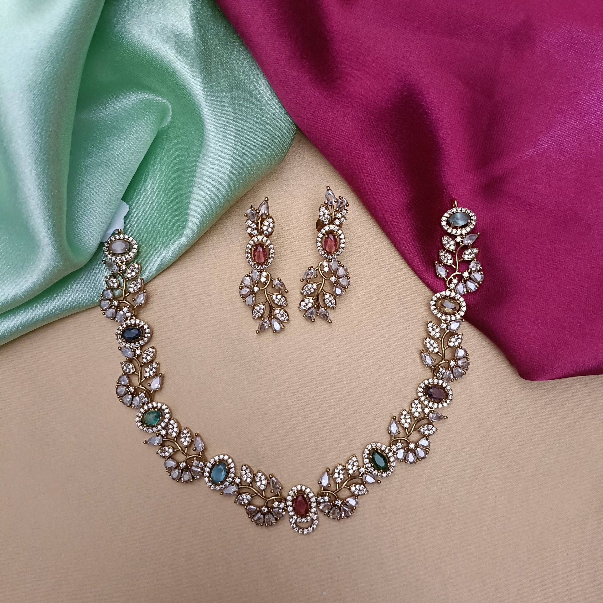 Beautiful Multi colour Mini Haaram - Ambica Wedding Mall