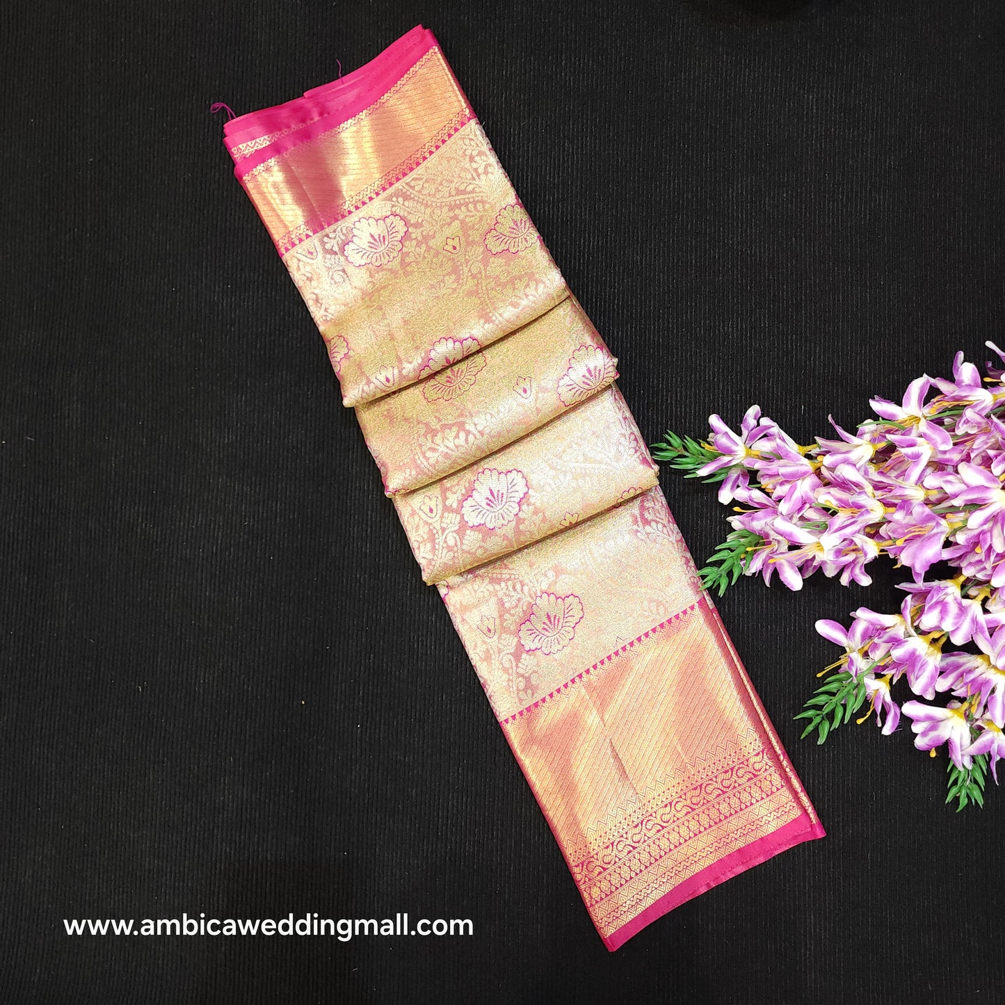 ✨️Semi Kanchi Pattu One Gram Gold Saree💫
