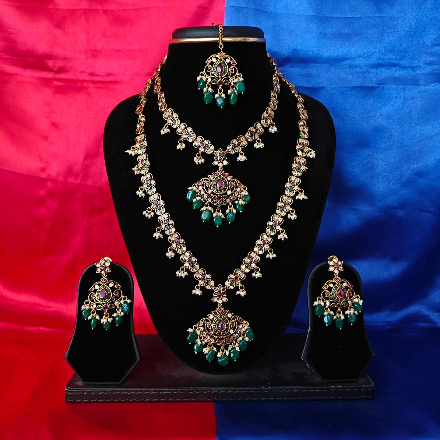 Beautiful Jadau Kundan Combo Set