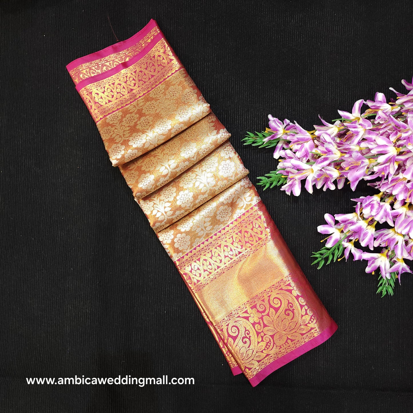 ✨️Semi Kanchi Pattu One Gram Gold Saree💫