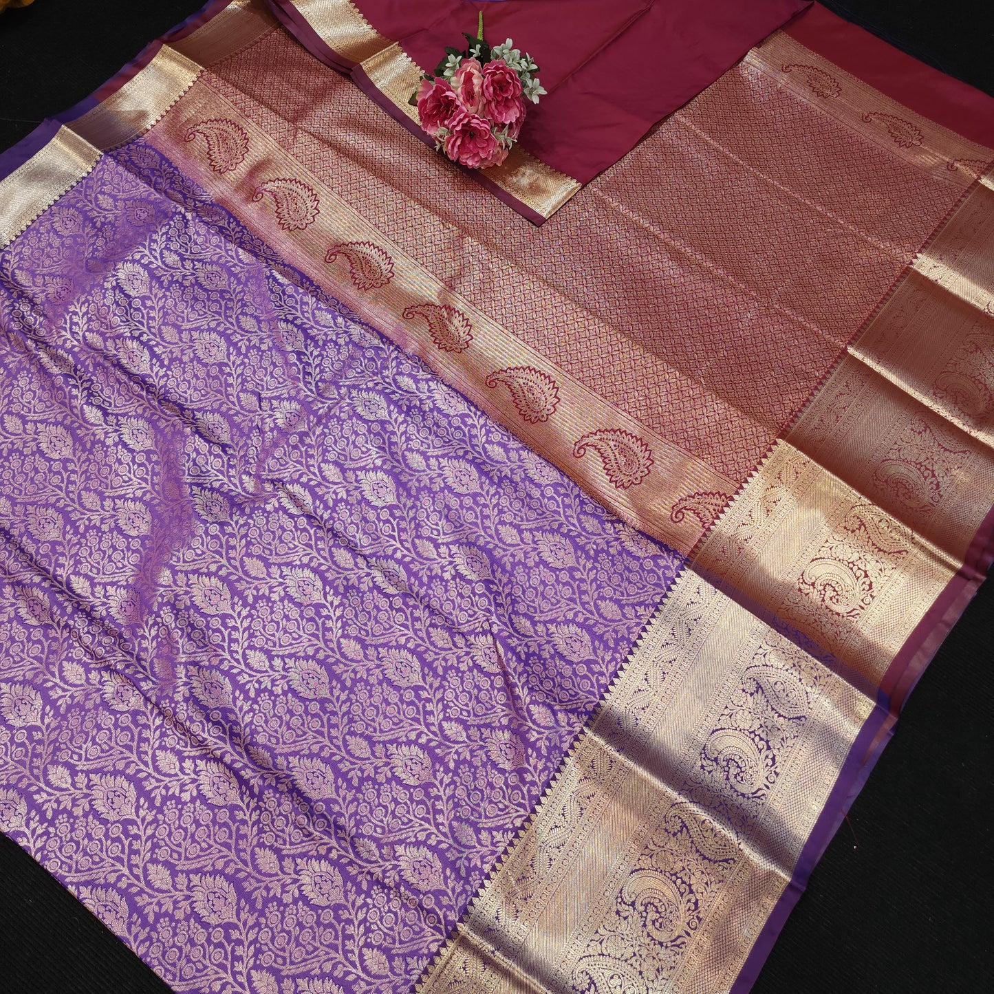 Resham Brocade Semi Kanchi Pattu Saree