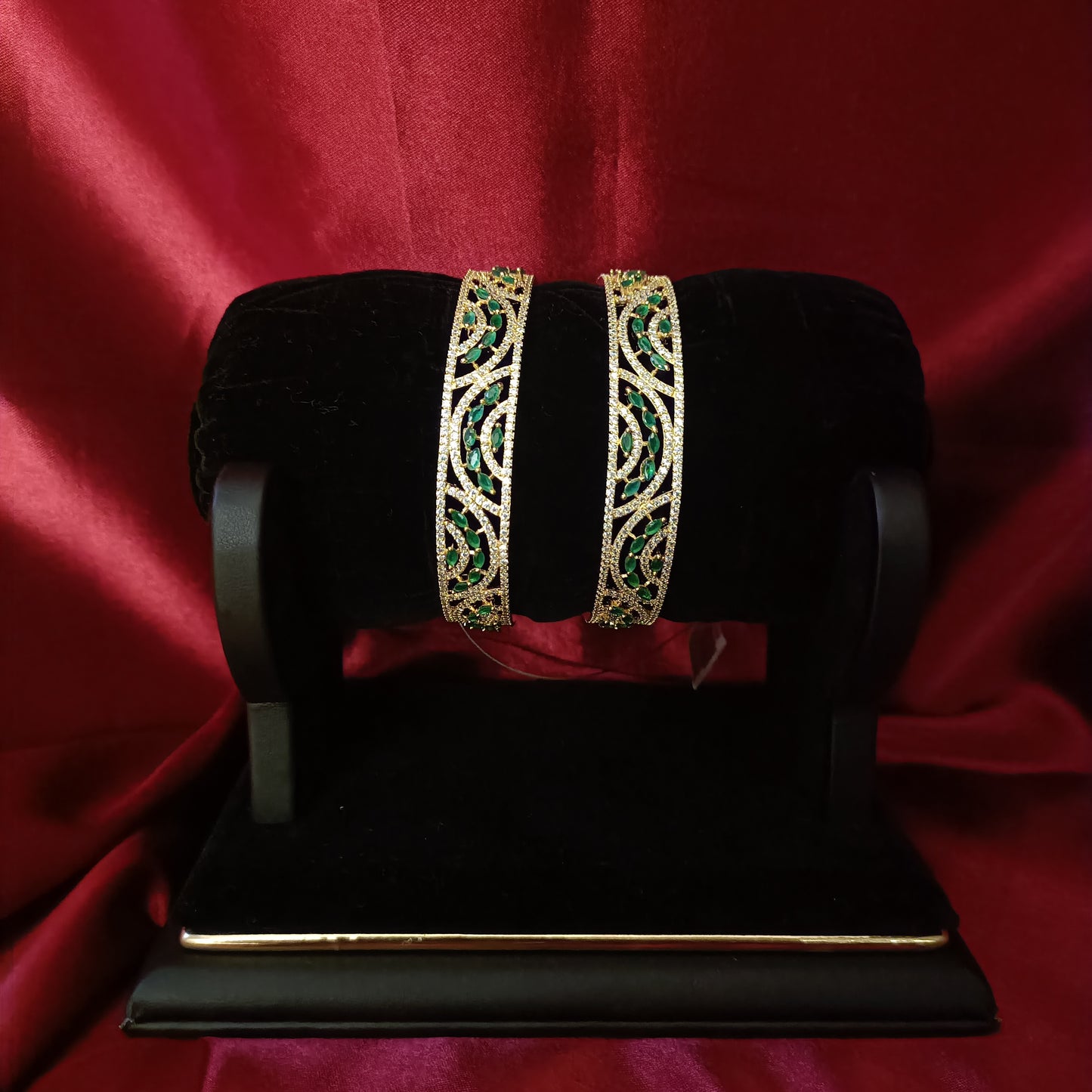 Beautiful Emrold CZ Bangles - Ambica Wedding Mall