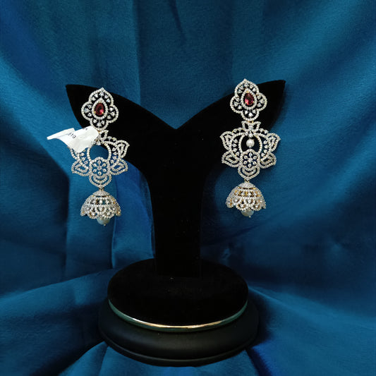 Beautiful Ruby GJ Jhumkas With Chandbali Design - Ambica Wedding Mall