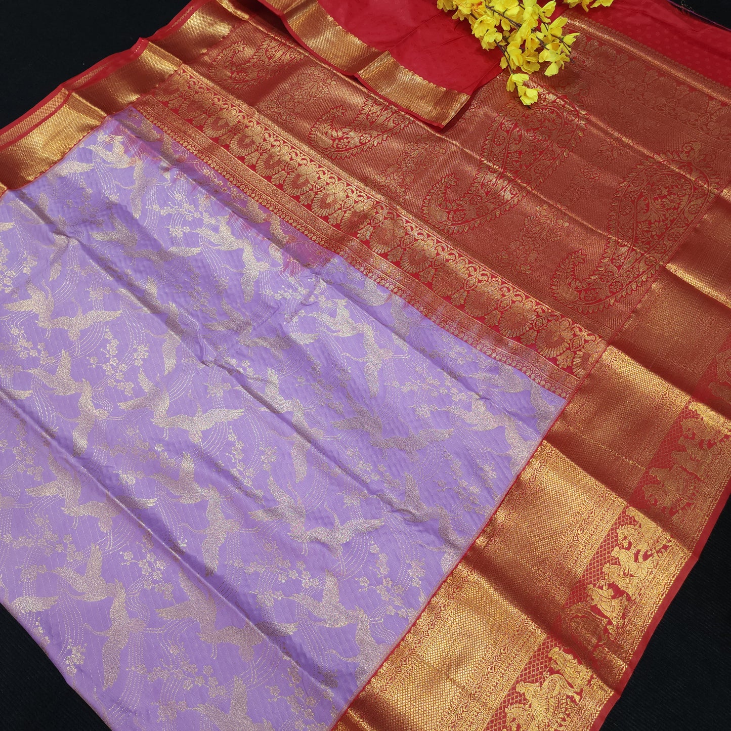 Special Lavender Semi Kanchi Pattu Saree