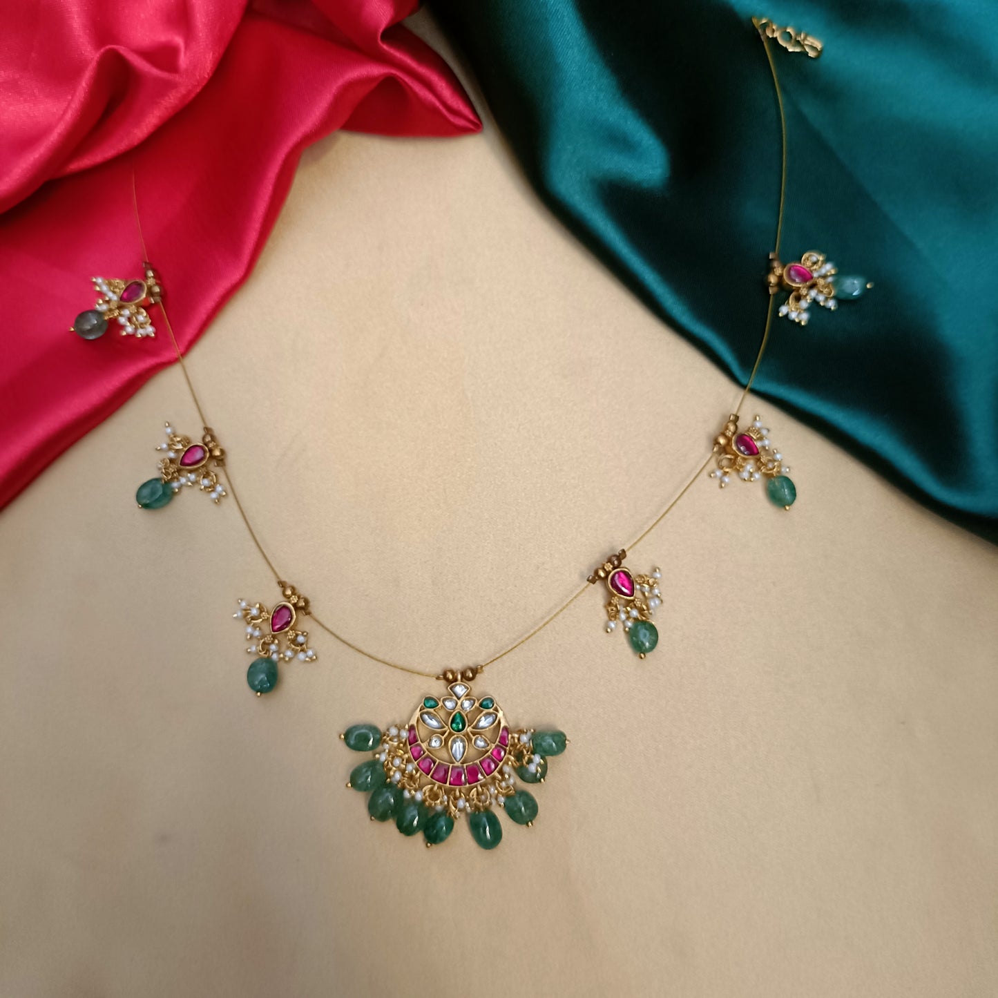 Beautiful Jadau Kundan Invisible Chain - Ambica Wedding Mall