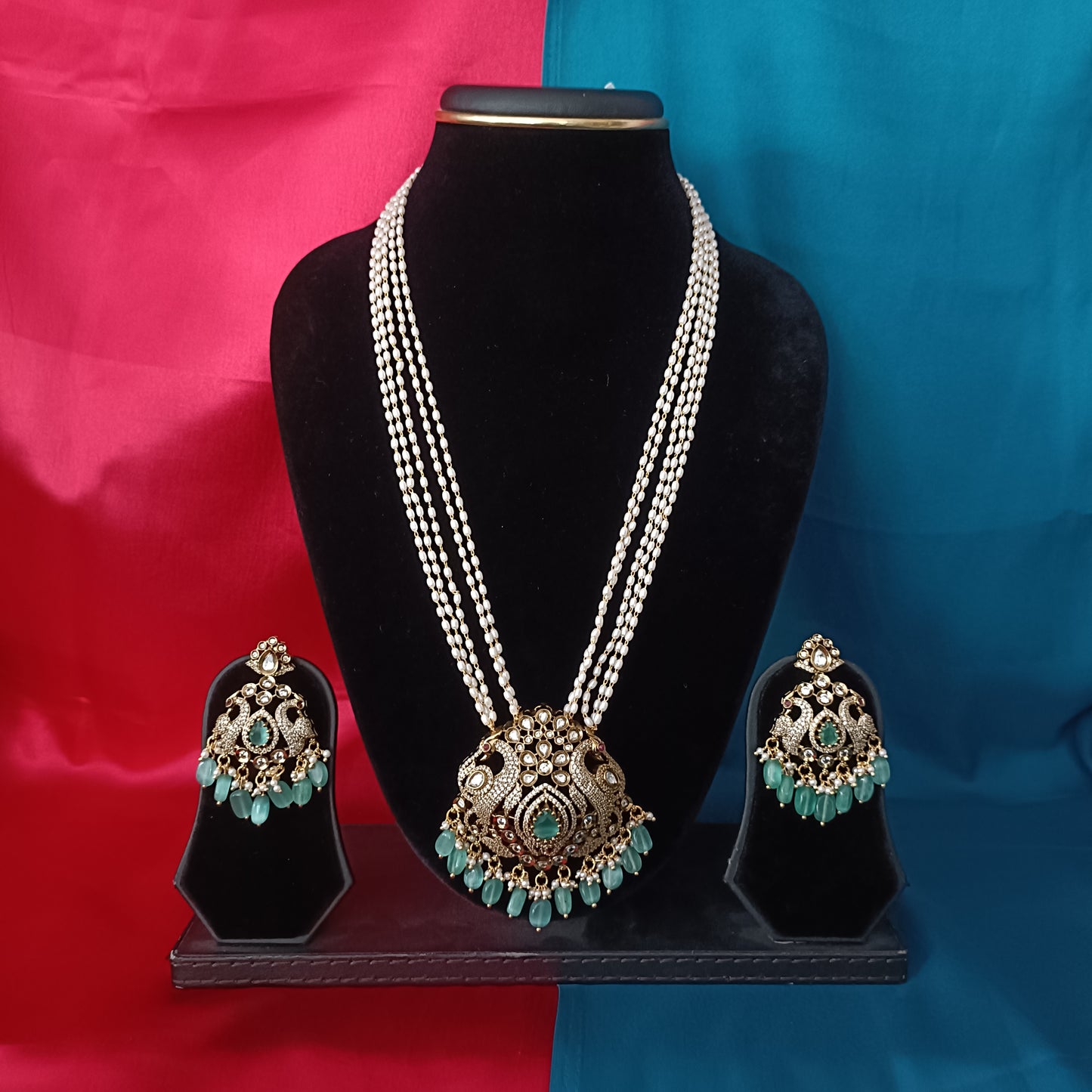 Beautiful Pearls Maala In Peacock Design