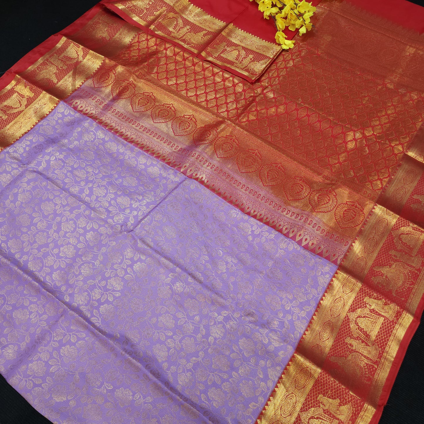 Special Lavender Semi Kanchi Pattu Saree