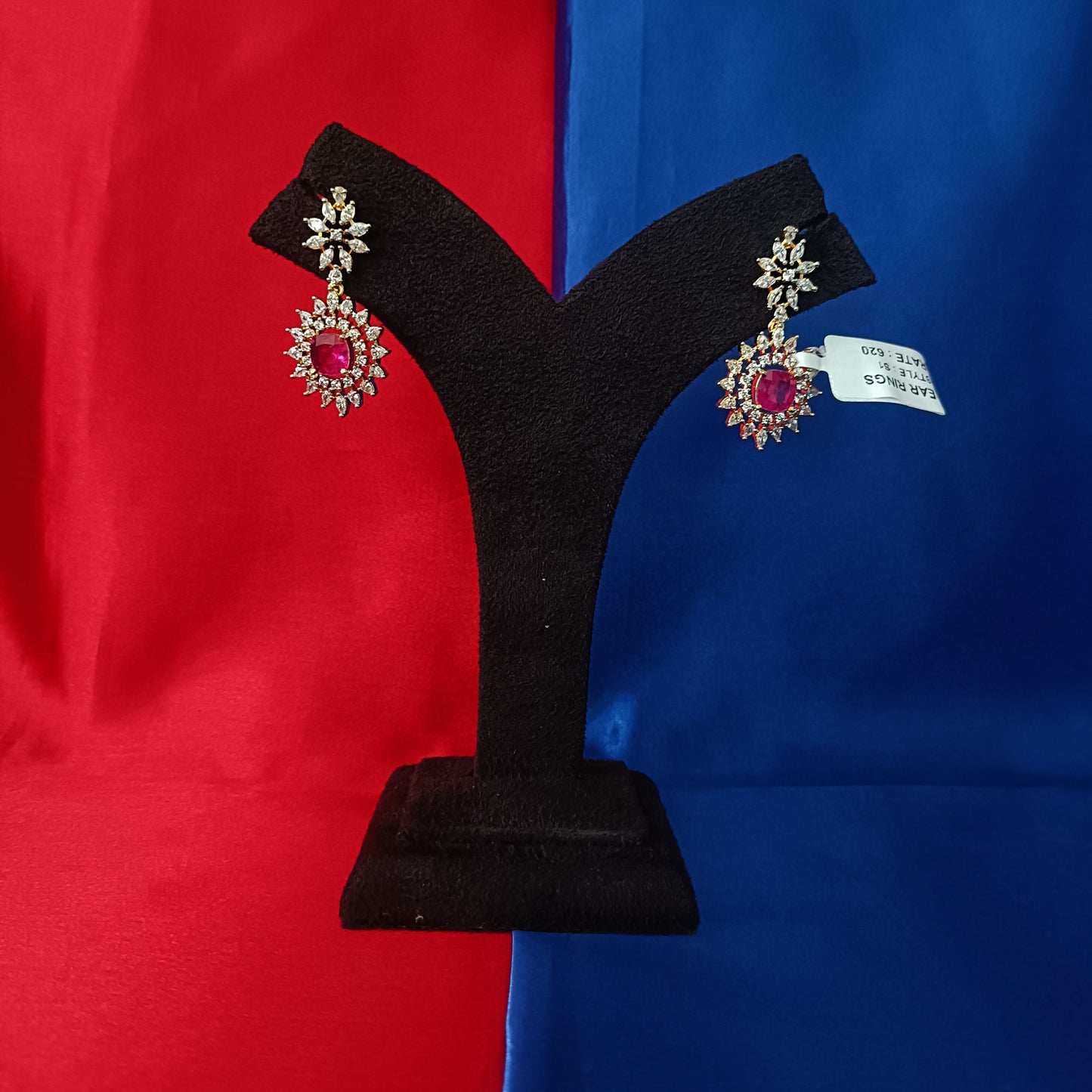 Beautiful GJ Earings In Ruby Stone
