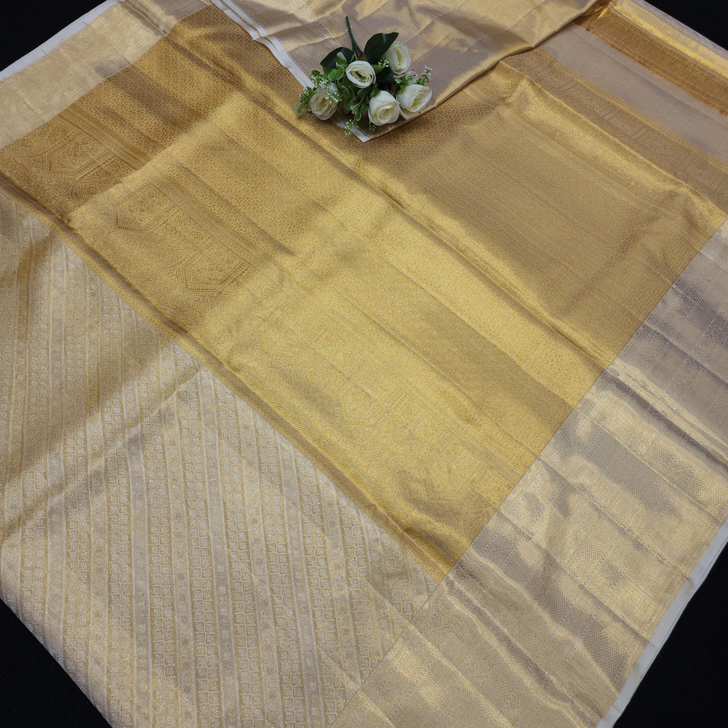 Pure 2G Jariwarp Brocade Handloom Tissue Sarees