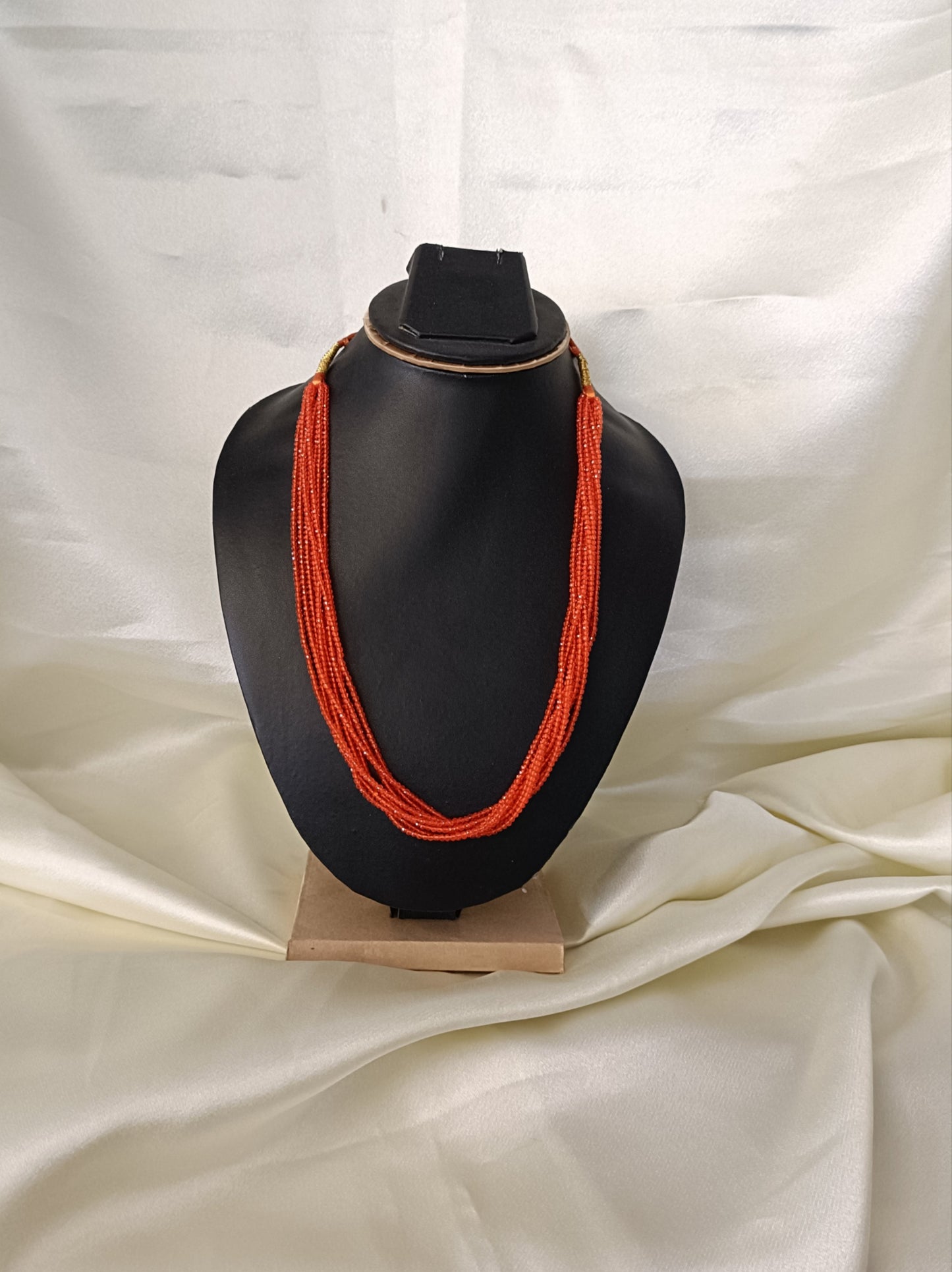 Beautiful Orange Coloured Crystal Maala