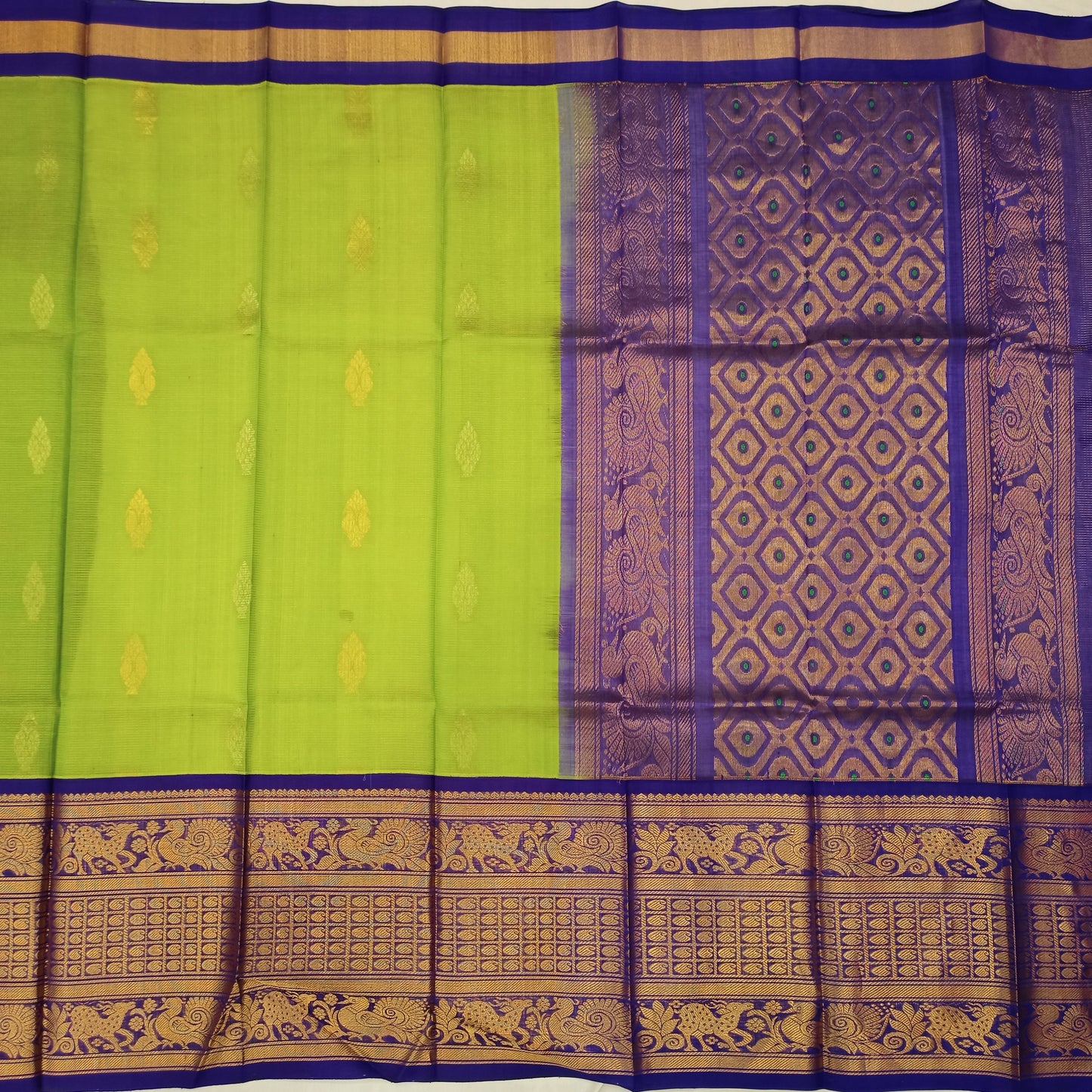 Pure Kuppadam Handloom kuttu kanchi big Border saree - Ambica Wedding Mall