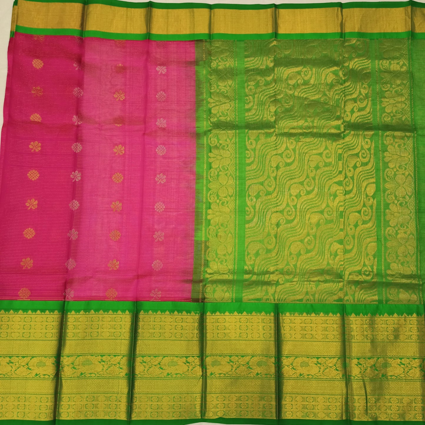 Pure Kuppadam Handloom kuttu kanchi big Border saree - Ambica Wedding Mall