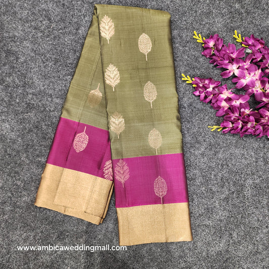 Kanchipattu lightweight Handloom Kadi Butta saree