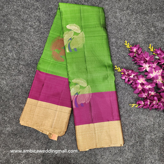 Kanchipattu lightweight Handloom Kadi Butta saree