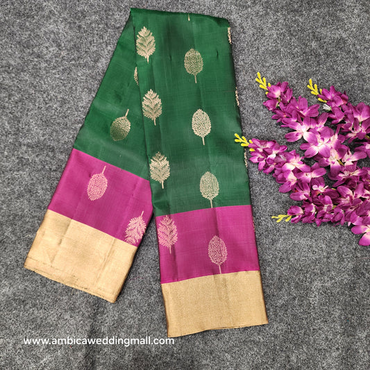 Kanchipattu lightweight Handloom Kadi Butta saree