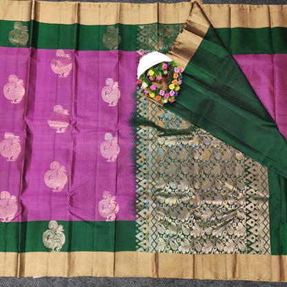 Kanchipattu lightweight Handloom Kadi Butta saree