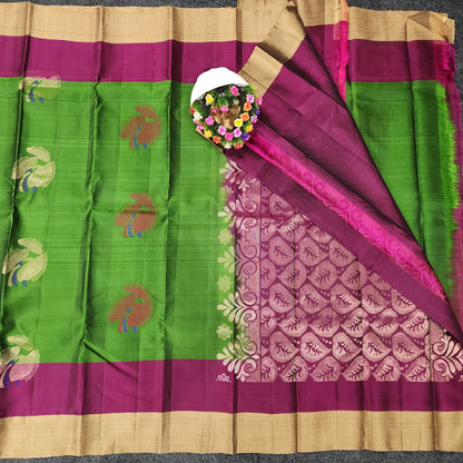 Kanchipattu lightweight Handloom Kadi Butta saree