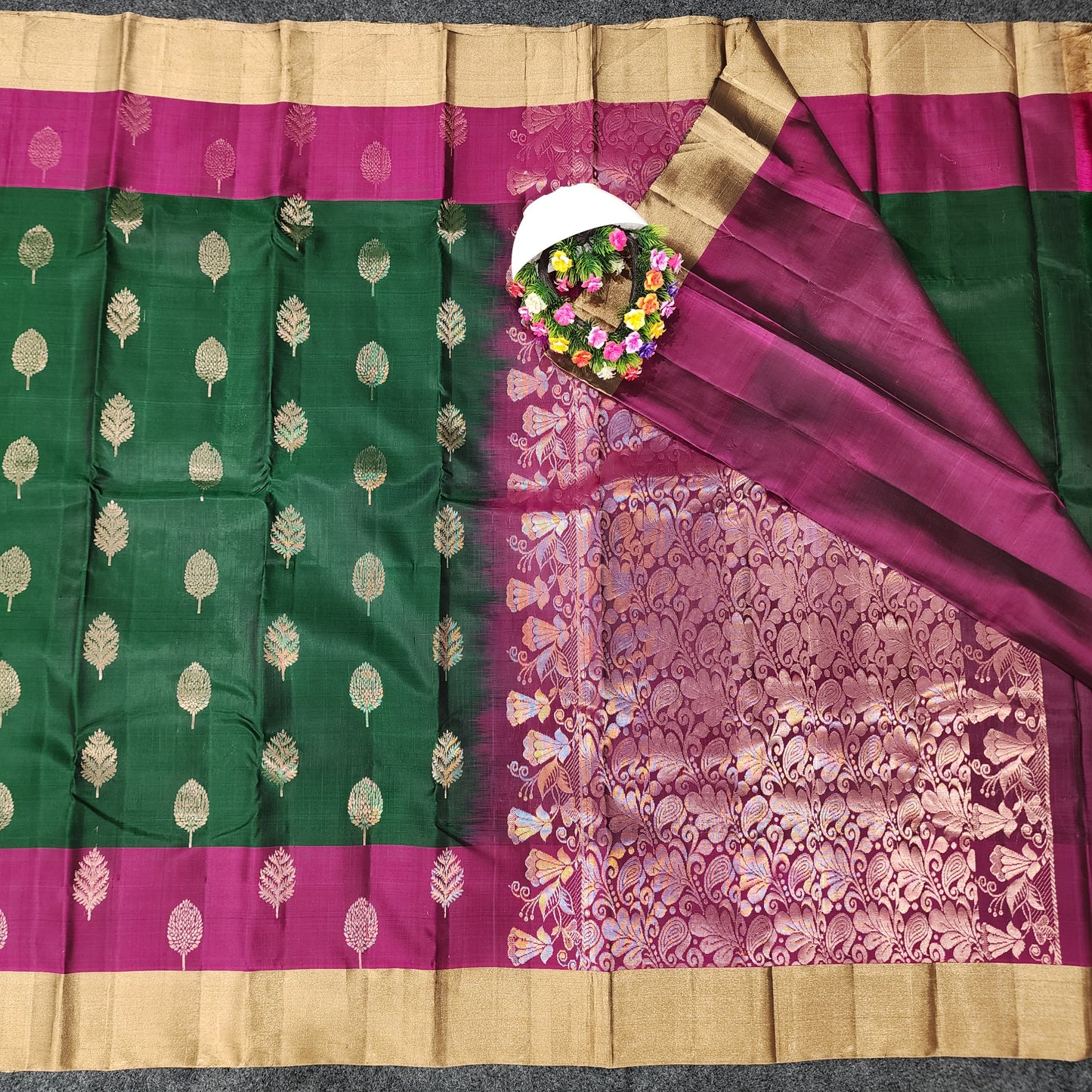 Kanchipattu lightweight Handloom Kadi Butta saree