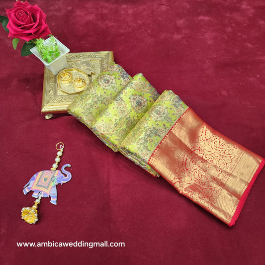 Pure Kanchi Pattu  Handloom bridal Gold Saree