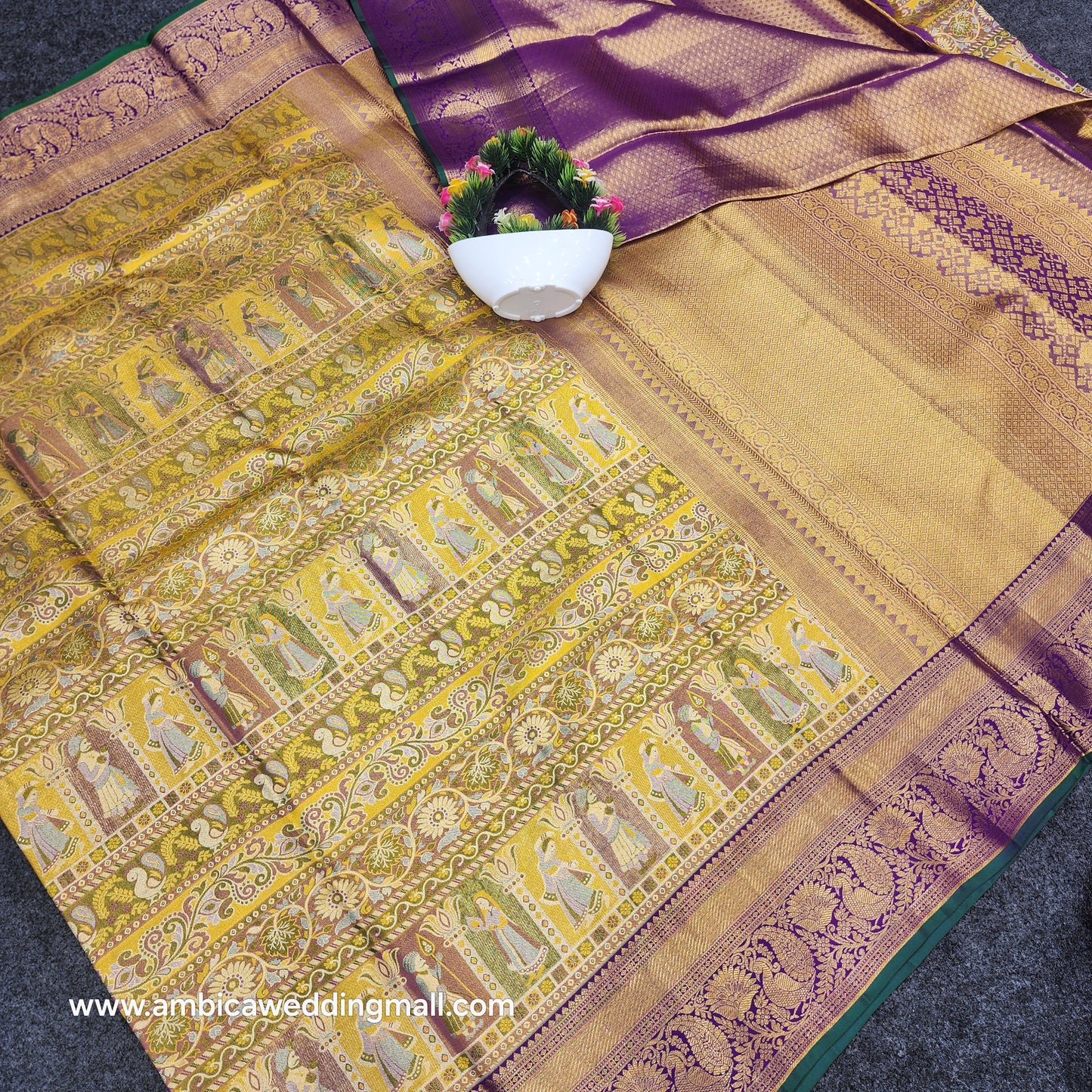 Gold Kanchi Pattu bridal  Handloom Saree