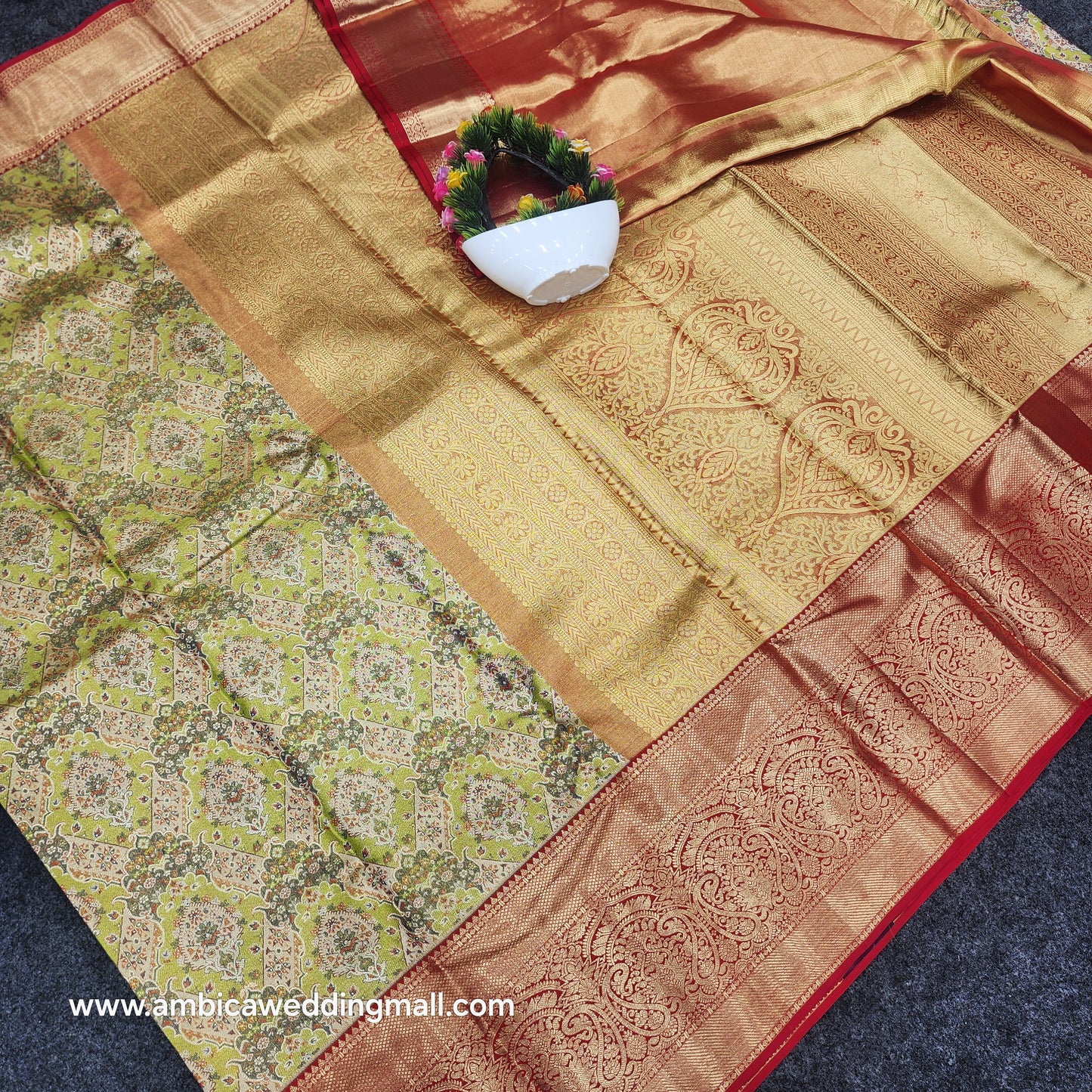 Pure Kanchi Pattu  Handloom bridal Gold Saree