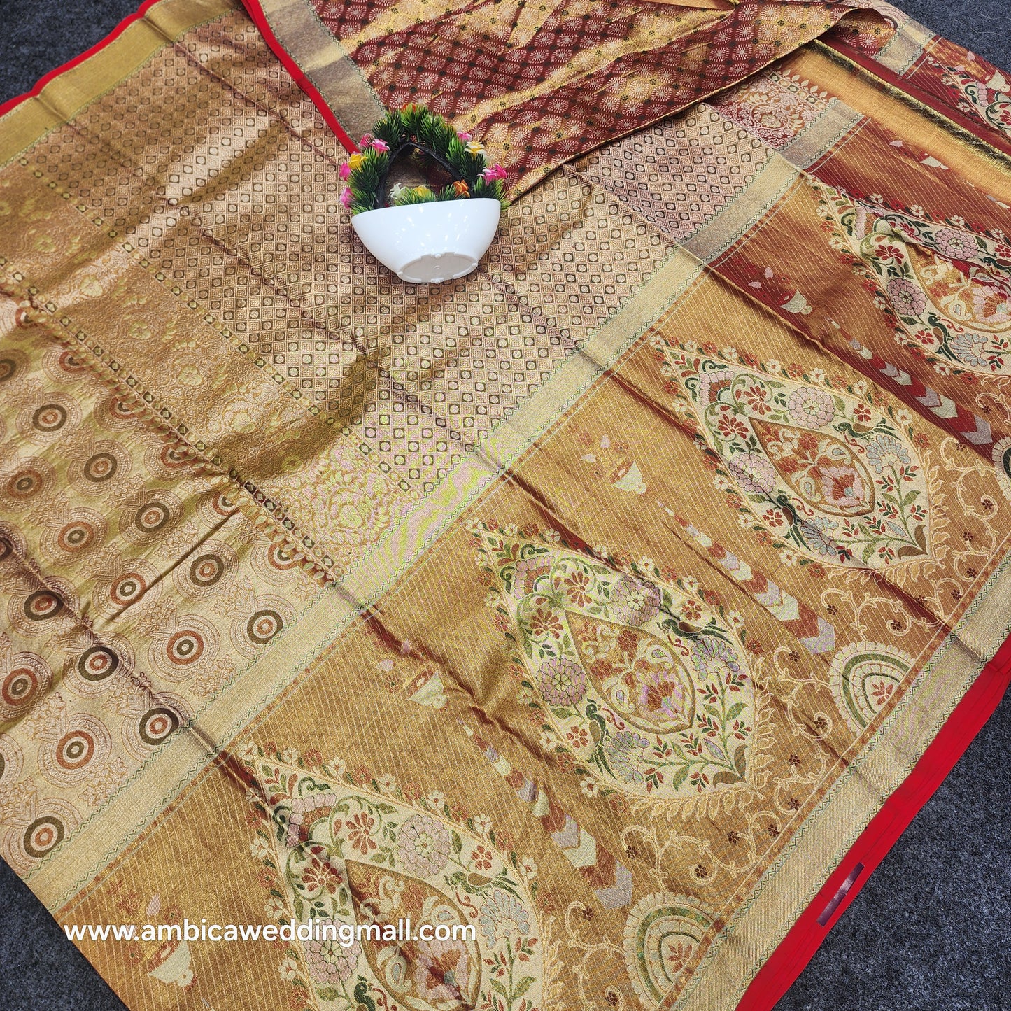 Gold Handloom bridal Pure Kanchi Pattu Saree